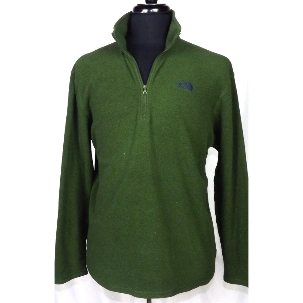 The North Face Dark Green Light Weight 1/4 Zip Fleece‎ Jacket Men's Large